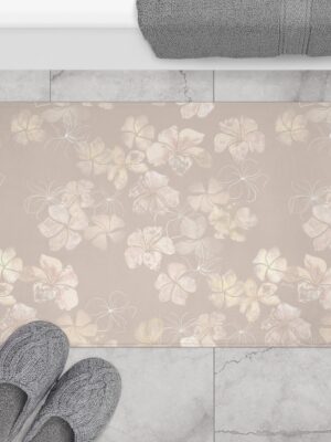 Bath Mat- Plumeria Stamped Impressions